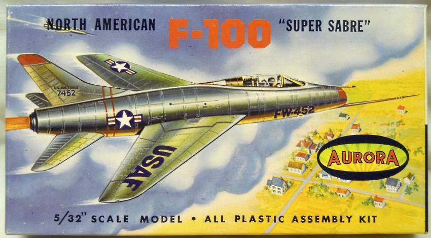 Aurora 1/103 North American F-100 Super Sabre, 490-70 plastic model kit